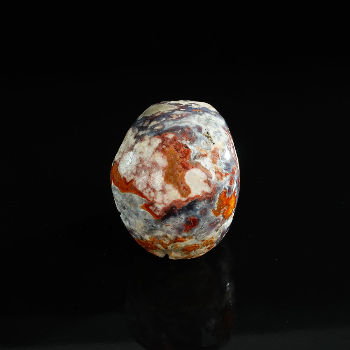 3.0" Blue Flower Agate Crystal Skull Carving - Unique Piece #BF07