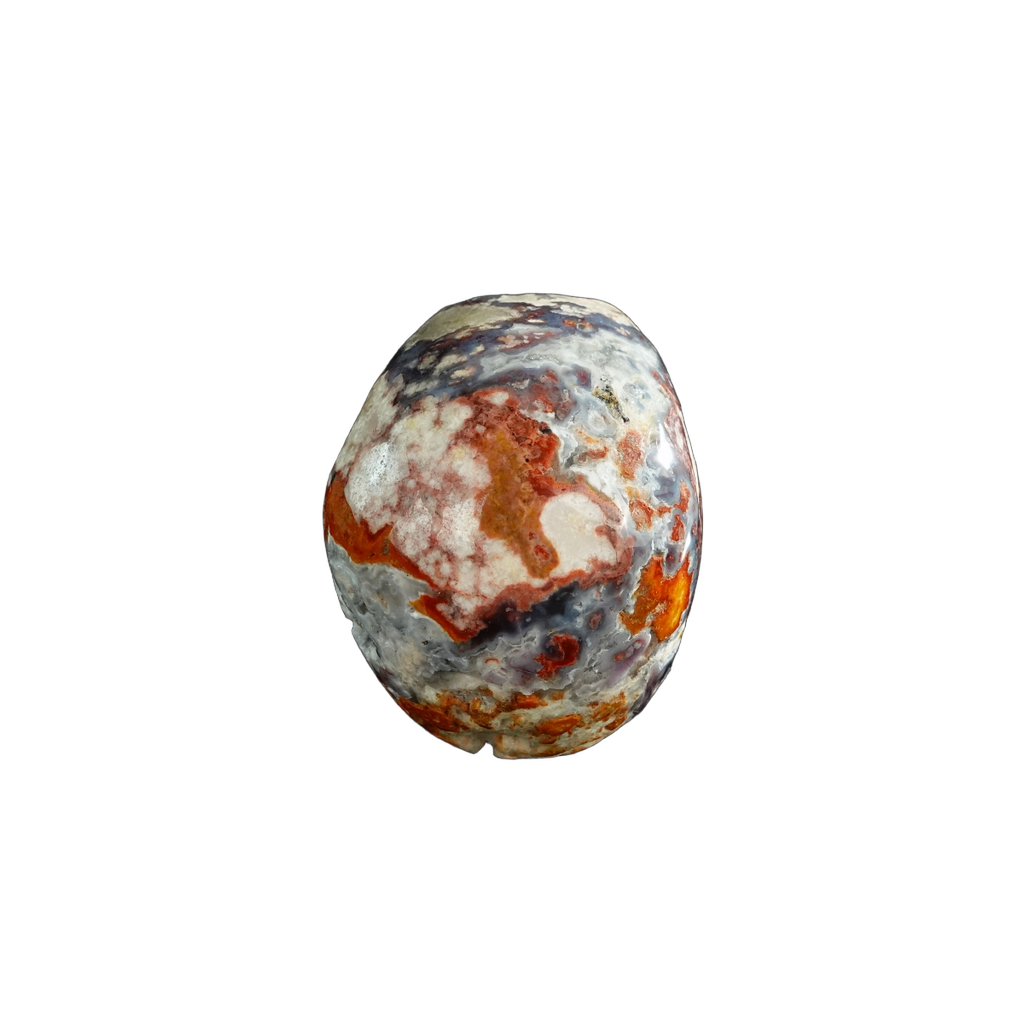 3.0" Blue Flower Agate Crystal Skull Carving - Unique Piece #BF07