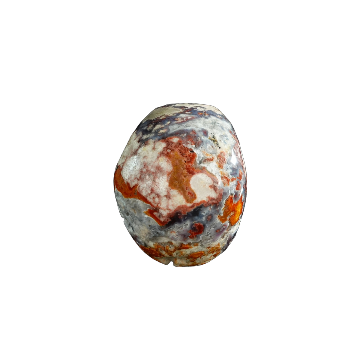 3.0" Blue Flower Agate Crystal Skull Carving - Unique Piece #BF07