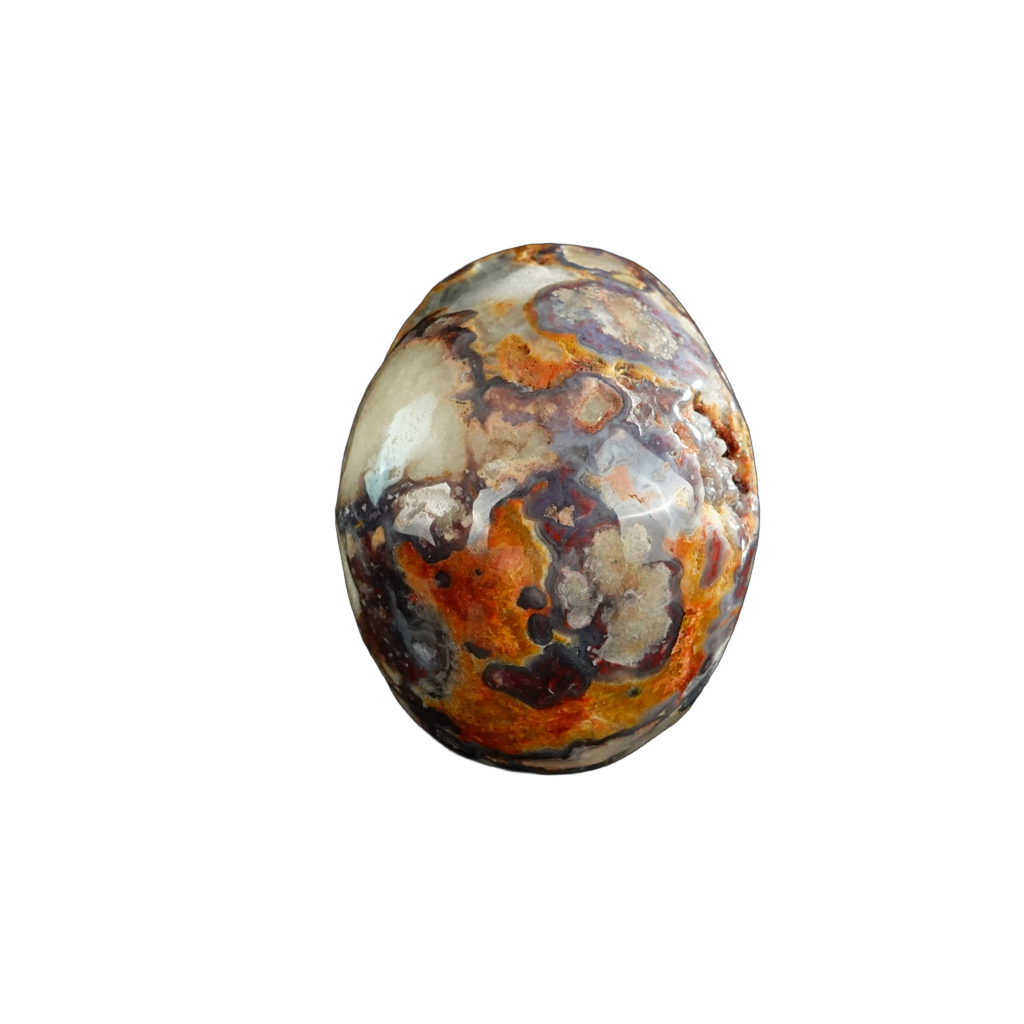 3.0" Blue Flower Agate Crystal Skull Carving - Unique Piece #BF08