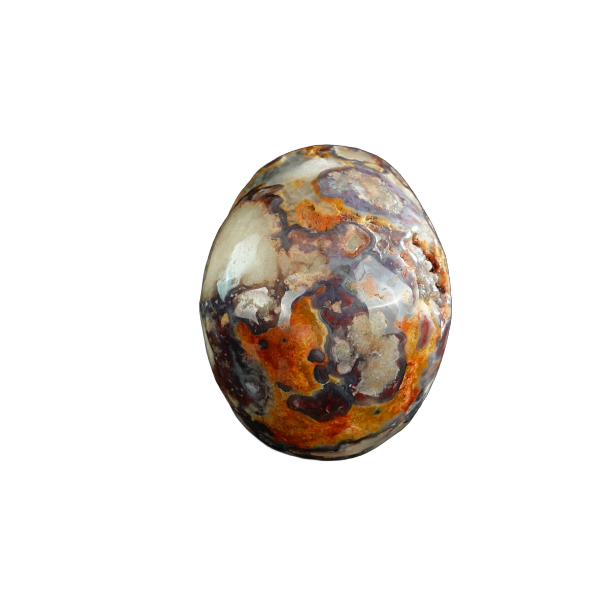 3.0" Blue Flower Agate Crystal Skull Carving - Unique Piece #BF08