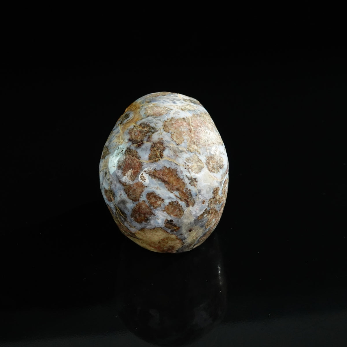 3.0" Blue Flower Agate Crystal Skull Carving - Unique Piece #BF09