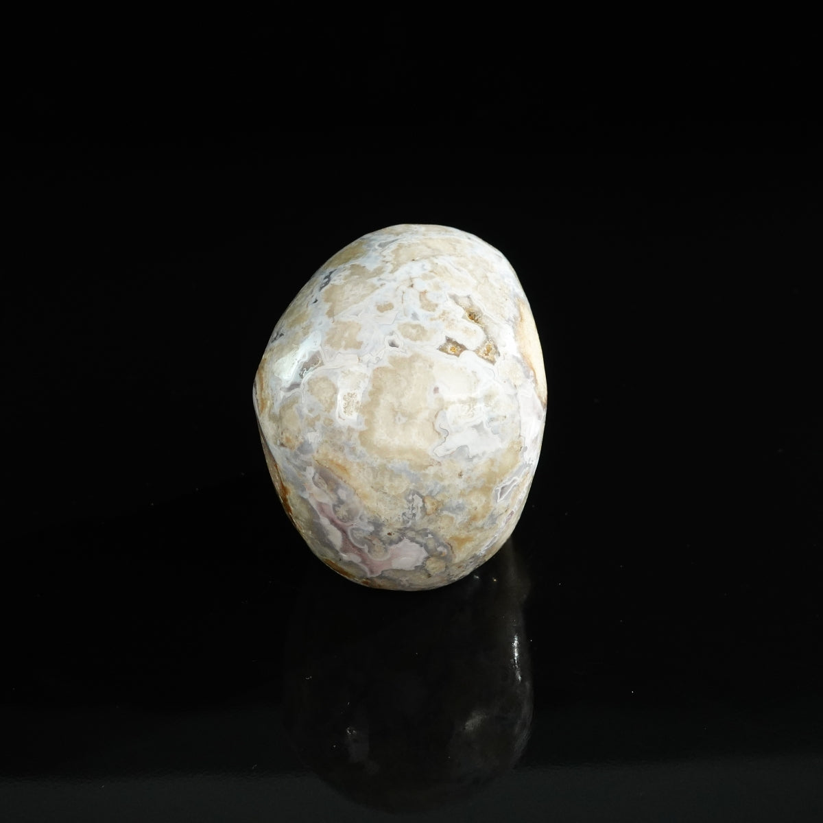 3.0" Blue Flower Agate Crystal Skull Carving - Unique Piece #BF10