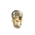 3.0" Blue Flower Agate Crystal Skull Carving - Unique Piece #BF11