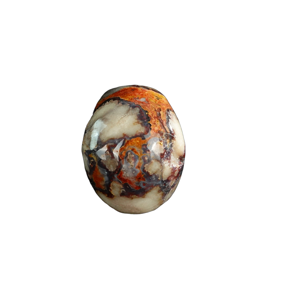 3.0" Blue Flower Agate Crystal Skull Carving - Unique Piece #BF12