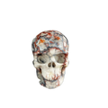 3.0" Blue Flower Agate Crystal Skull Carving - Unique Piece #BF13