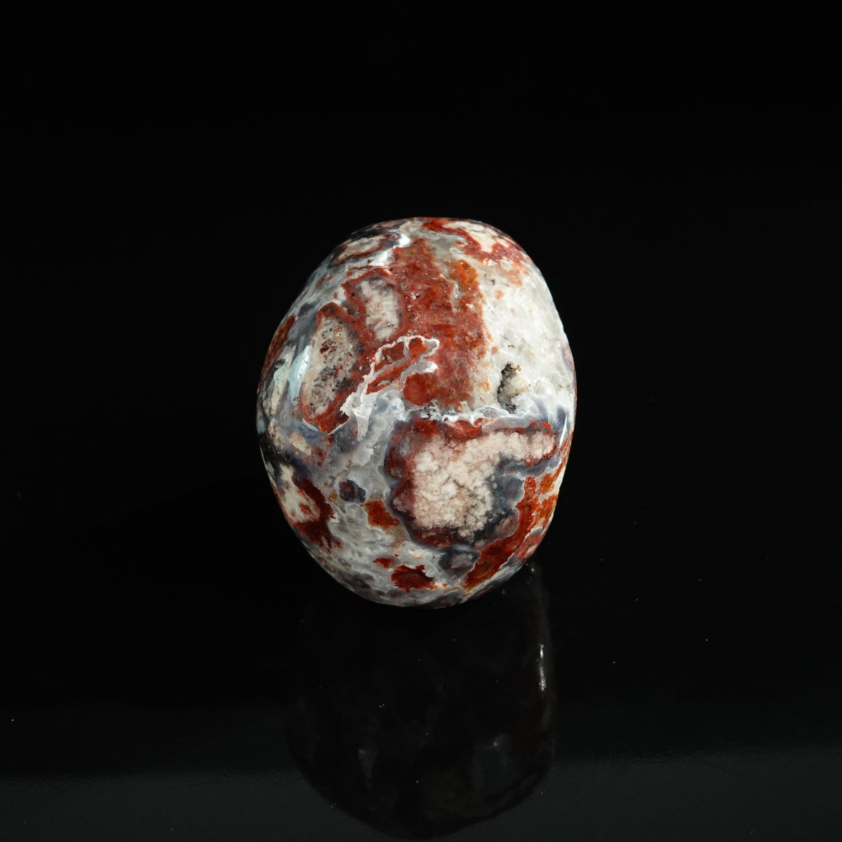 3.0" Blue Flower Agate Crystal Skull Carving - Unique Piece #BF13