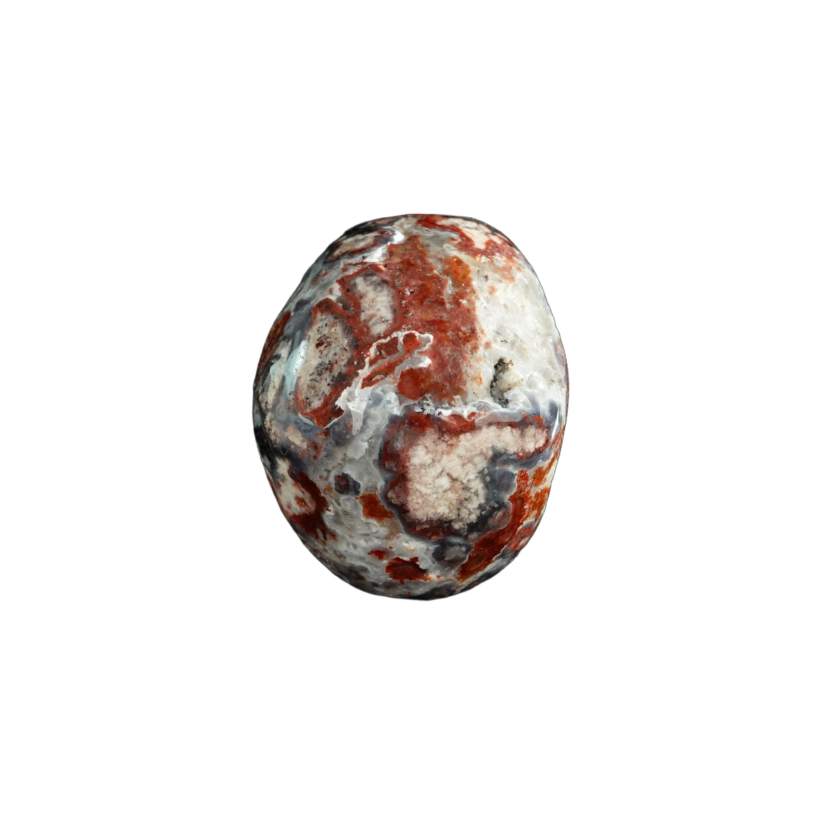 3.0" Blue Flower Agate Crystal Skull Carving - Unique Piece #BF13