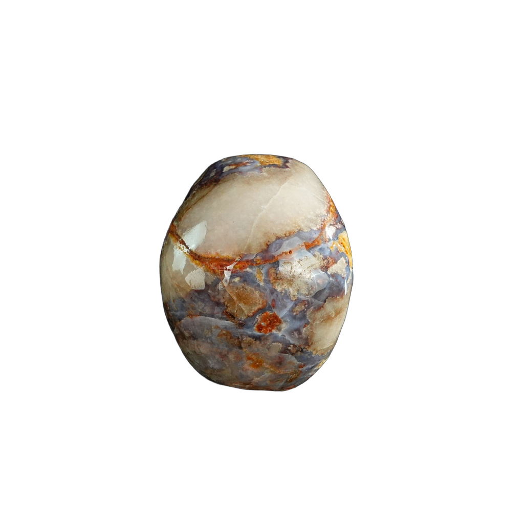 3.0" Blue Flower Agate Crystal Skull Carving - Unique Piece #BF15