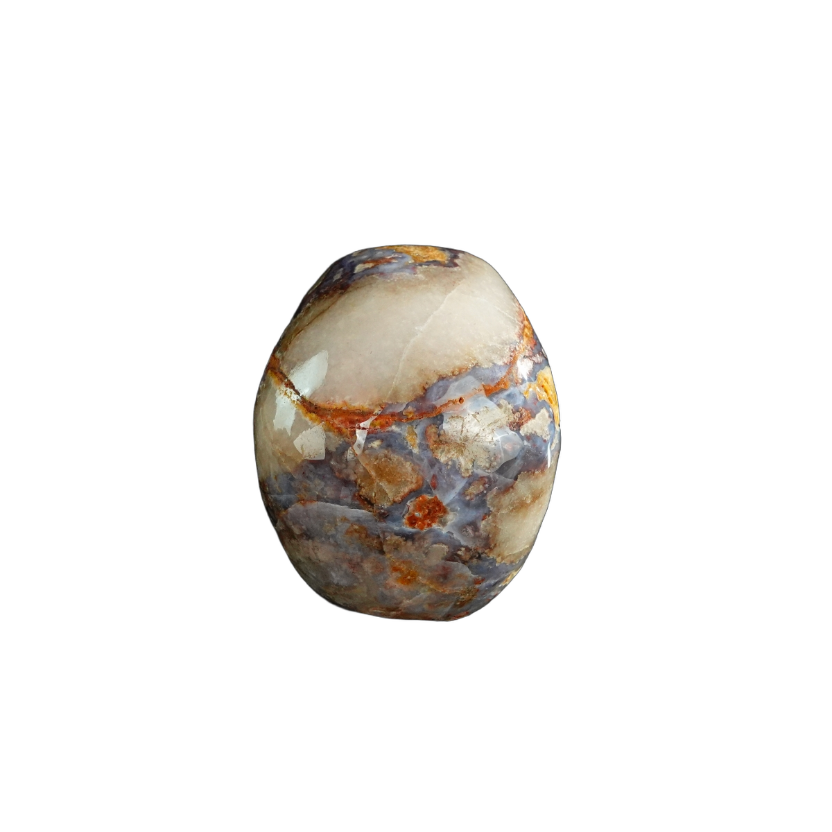 3.0" Blue Flower Agate Crystal Skull Carving - Unique Piece #BF15