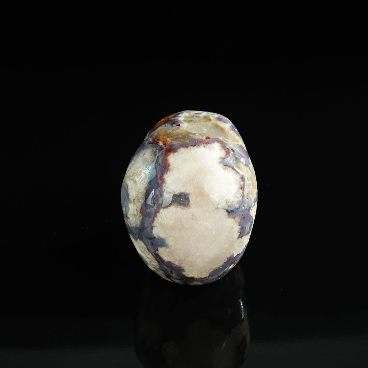 3.0" Blue Flower Agate Crystal Skull Carving - Unique Piece #BF16