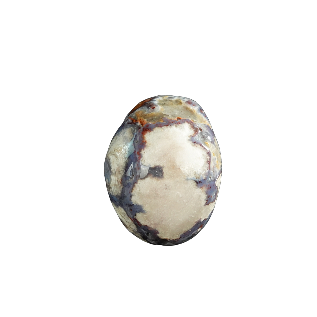 3.0" Blue Flower Agate Crystal Skull Carving - Unique Piece #BF16
