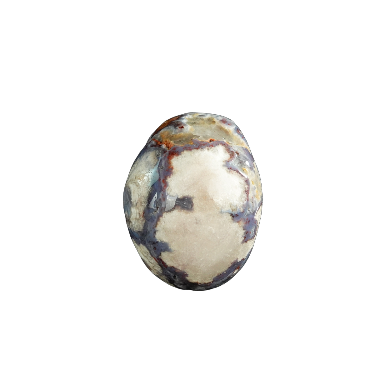 3.0" Blue Flower Agate Crystal Skull Carving - Unique Piece #BF16