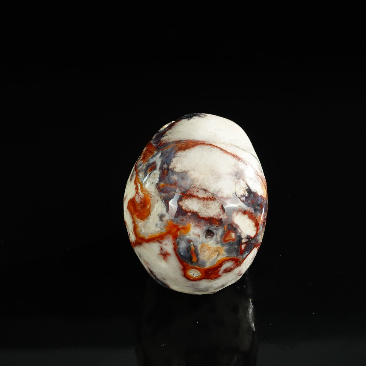 3.0" Blue Flower Agate Crystal Skull Carving - Unique Piece #BF18