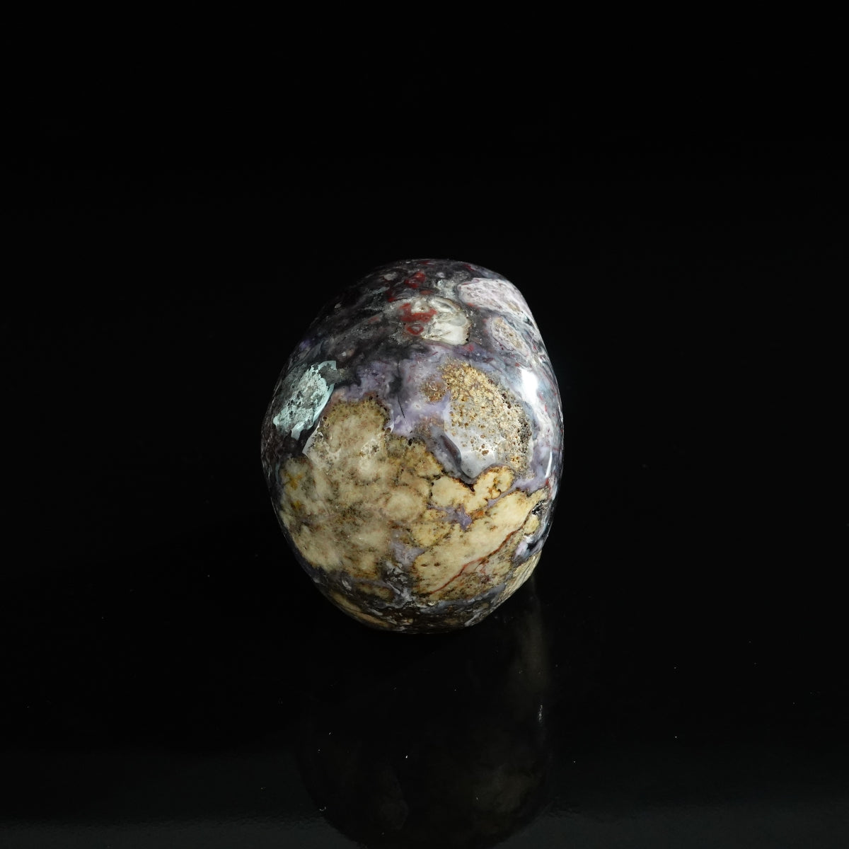 3.0" Blue Flower Agate Crystal Skull Carving - Unique Piece #BF19