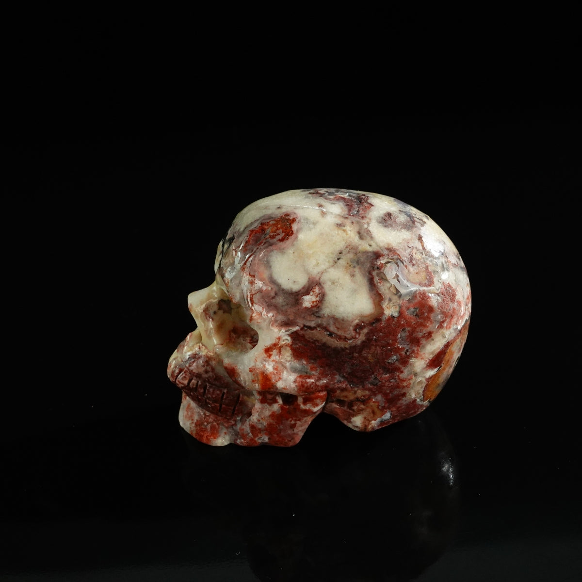 3.0" Blue Flower Agate Crystal Skull Carving - Unique Piece #BF20