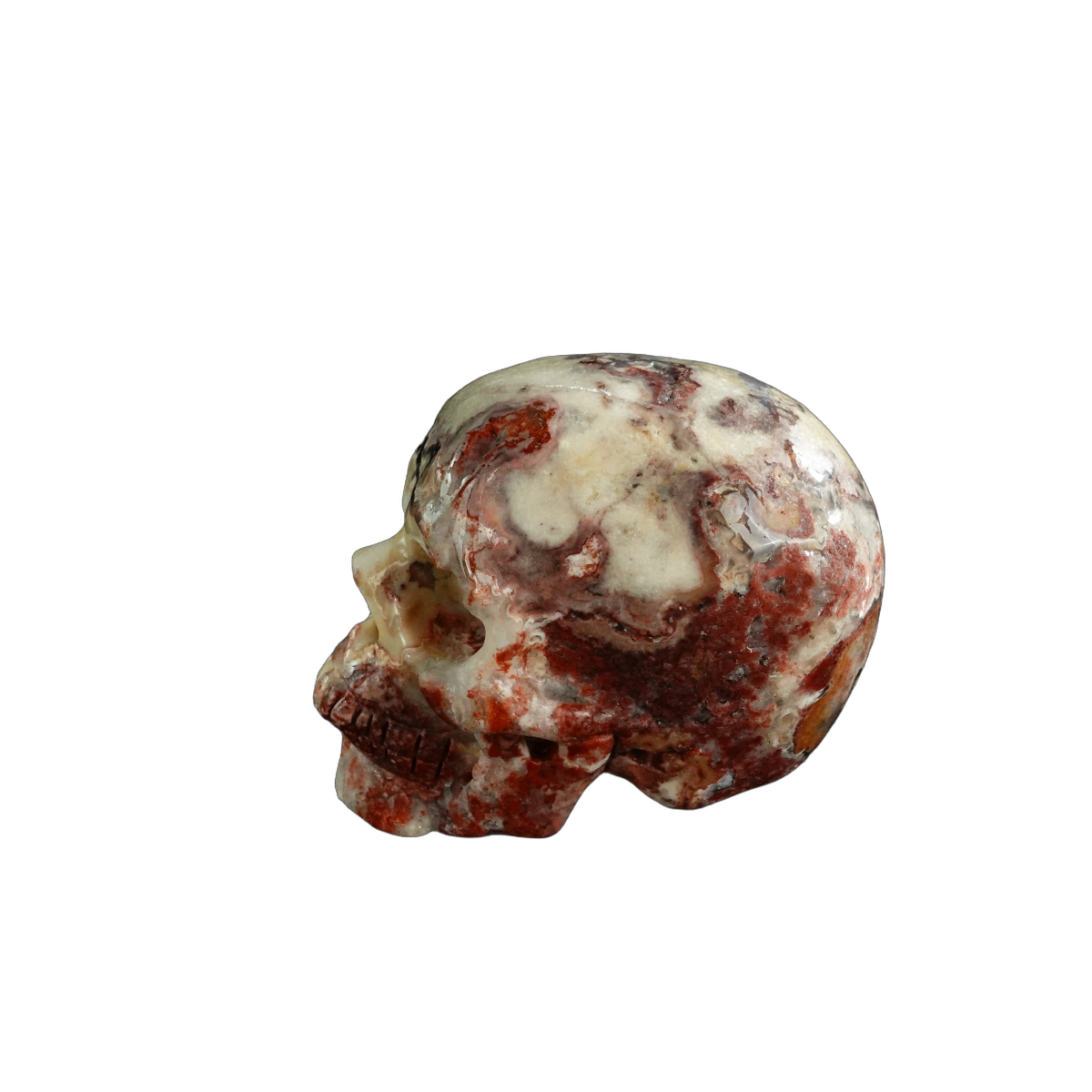 3.0" Blue Flower Agate Crystal Skull Carving - Unique Piece #BF20