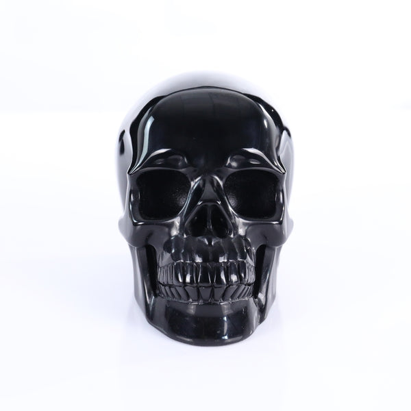 3.0" Black Obsidian Crystal Skull Carving - Unique Piece #BO01