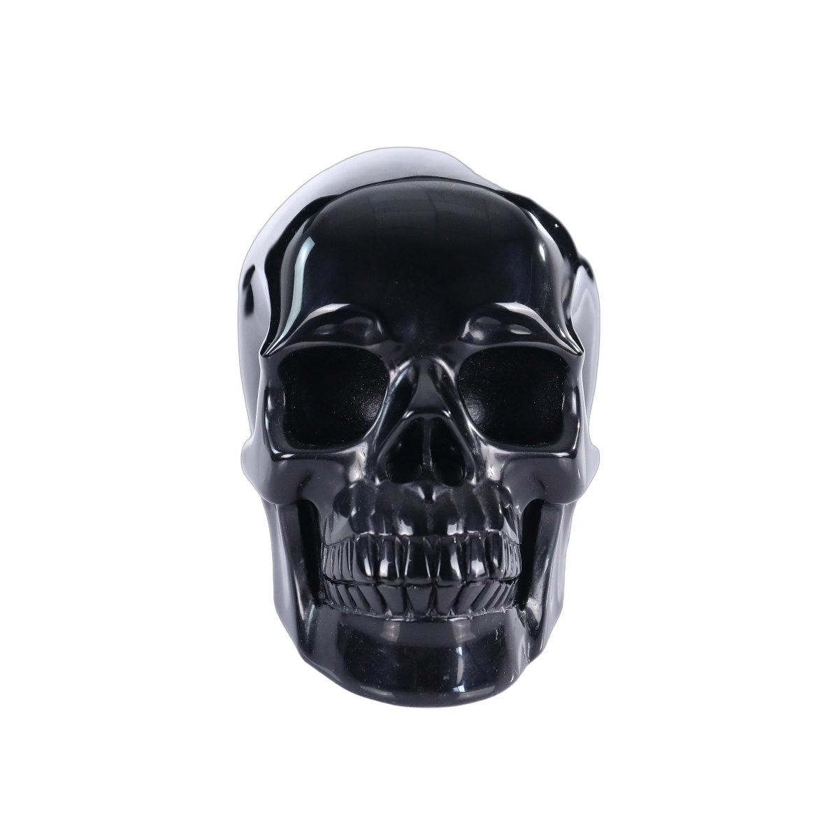3.0" Black Obsidian Crystal Skull Carving - Hand Carved Decor