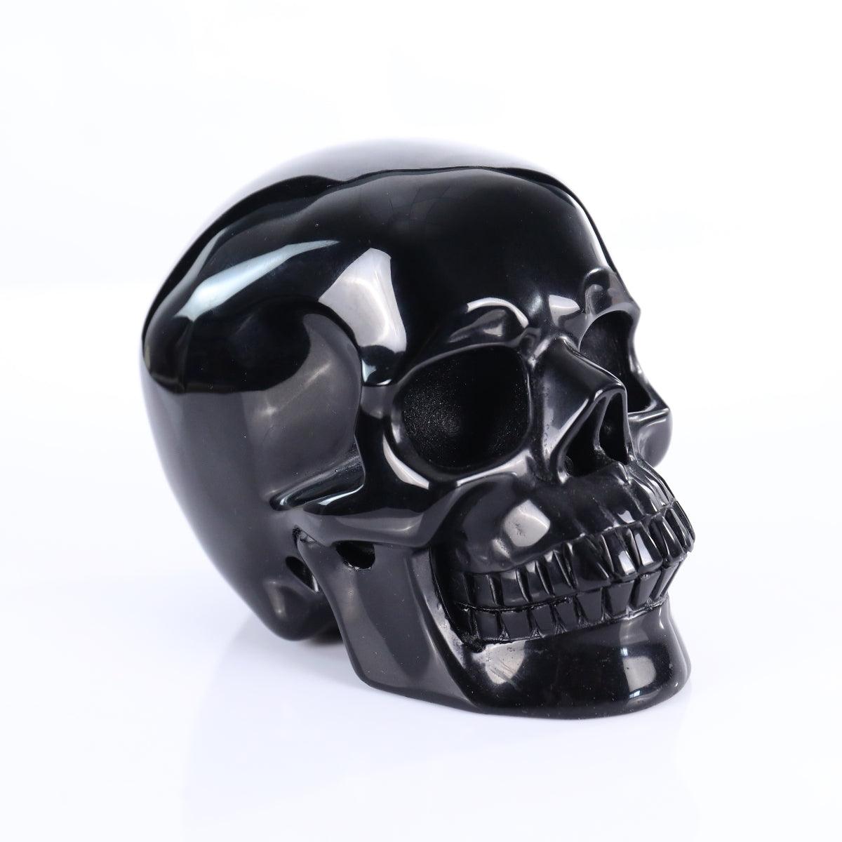 3.0" Black Obsidian Crystal Skull Carving - Unique Piece #BO07
