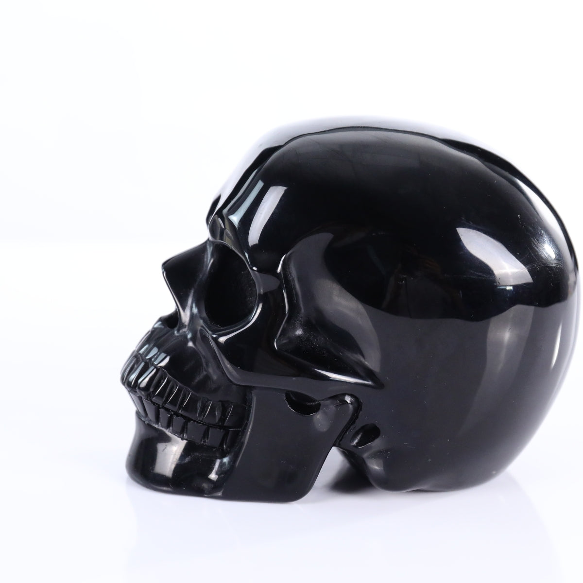3.0" Black Obsidian Crystal Skull Carving - Unique Piece #BO07