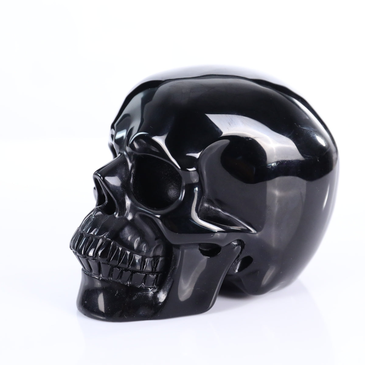 3.0" Black Obsidian Crystal Skull Carving - Unique Piece #BO07