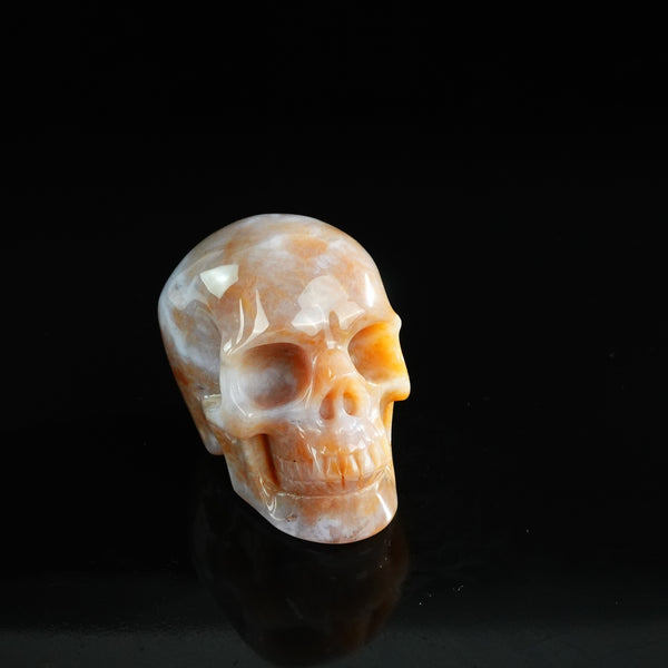 3.0" Chalcedony Jasper Crystal Skull Carving - Unique Piece #CJ01 - alternate view