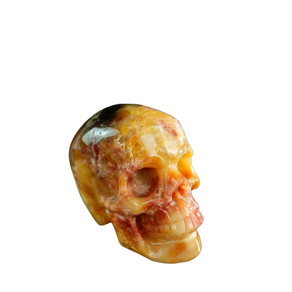 3.0" Chalcedony Jasper Crystal Skull Carving - Unique Piece #CJ04 - alternate view