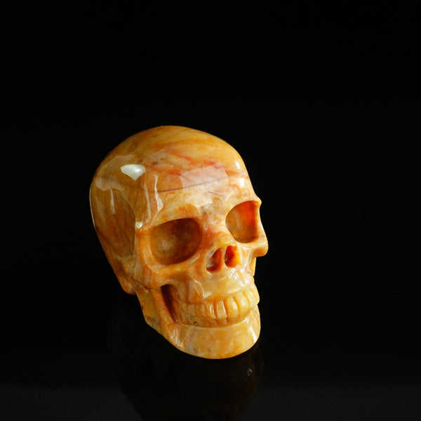 3.0" Chalcedony Jasper Crystal Skull Carving - Unique Piece #CJ06 - alternate view