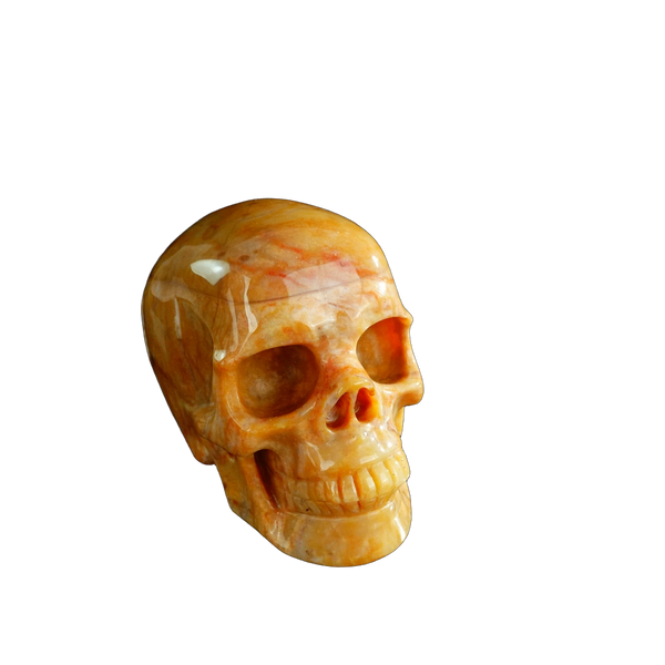 3.0" Chalcedony Jasper Crystal Skull Carving - Unique Piece #CJ06 - alternate view