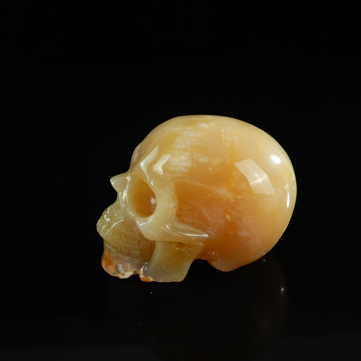 3.0" Chalcedony Jasper Crystal Skull Carving - Unique Piece #CJ07