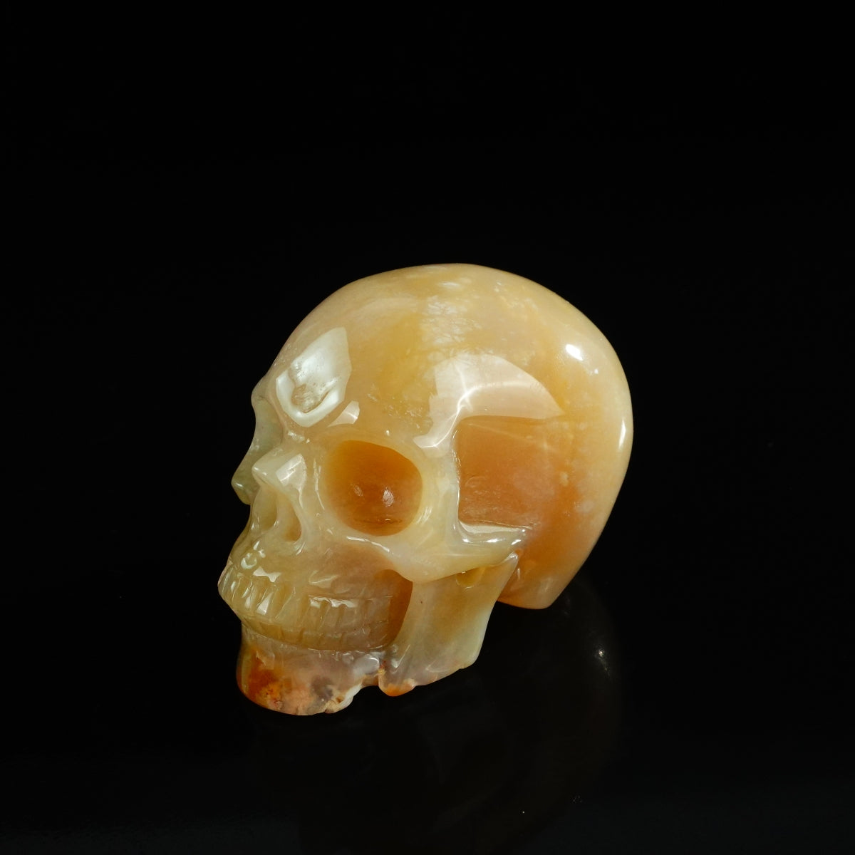 3.0" Chalcedony Jasper Crystal Skull Carving - Unique Piece #CJ07