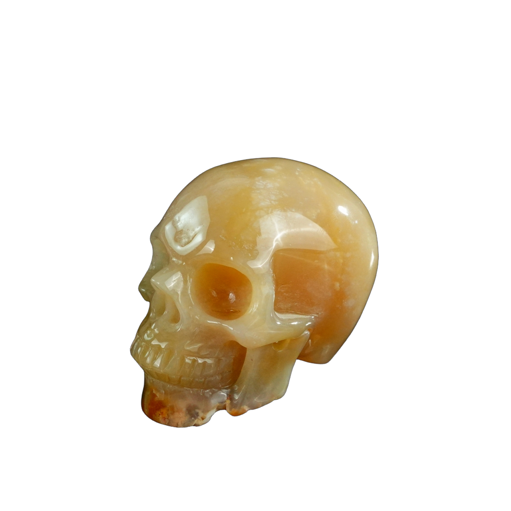 3.0" Chalcedony Jasper Crystal Skull Carving - Unique Piece #CJ07