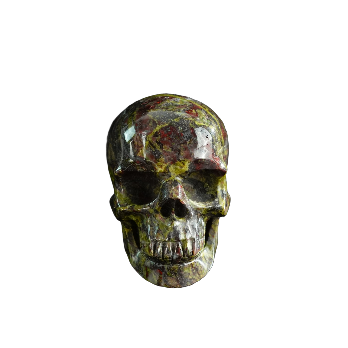 3.0" Dragon Blood Jasper Crystal Skull Carving - Unique Piece #DB02