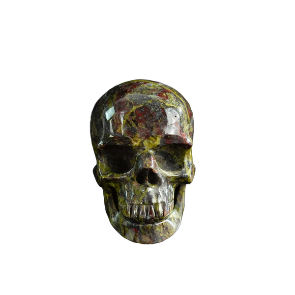 3.0" Dragon Blood Jasper Crystal Skull Carving - Unique Piece #DB02