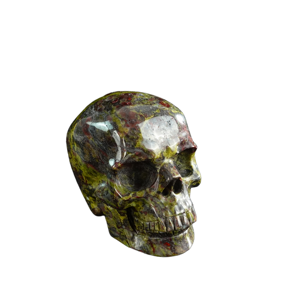 3.0" Dragon Blood Jasper Crystal Skull Carving - Unique Piece #DB02 - alternate view