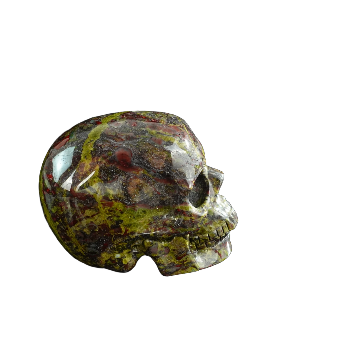3.0" Dragon Blood Jasper Crystal Skull Carving - Unique Piece #DB02