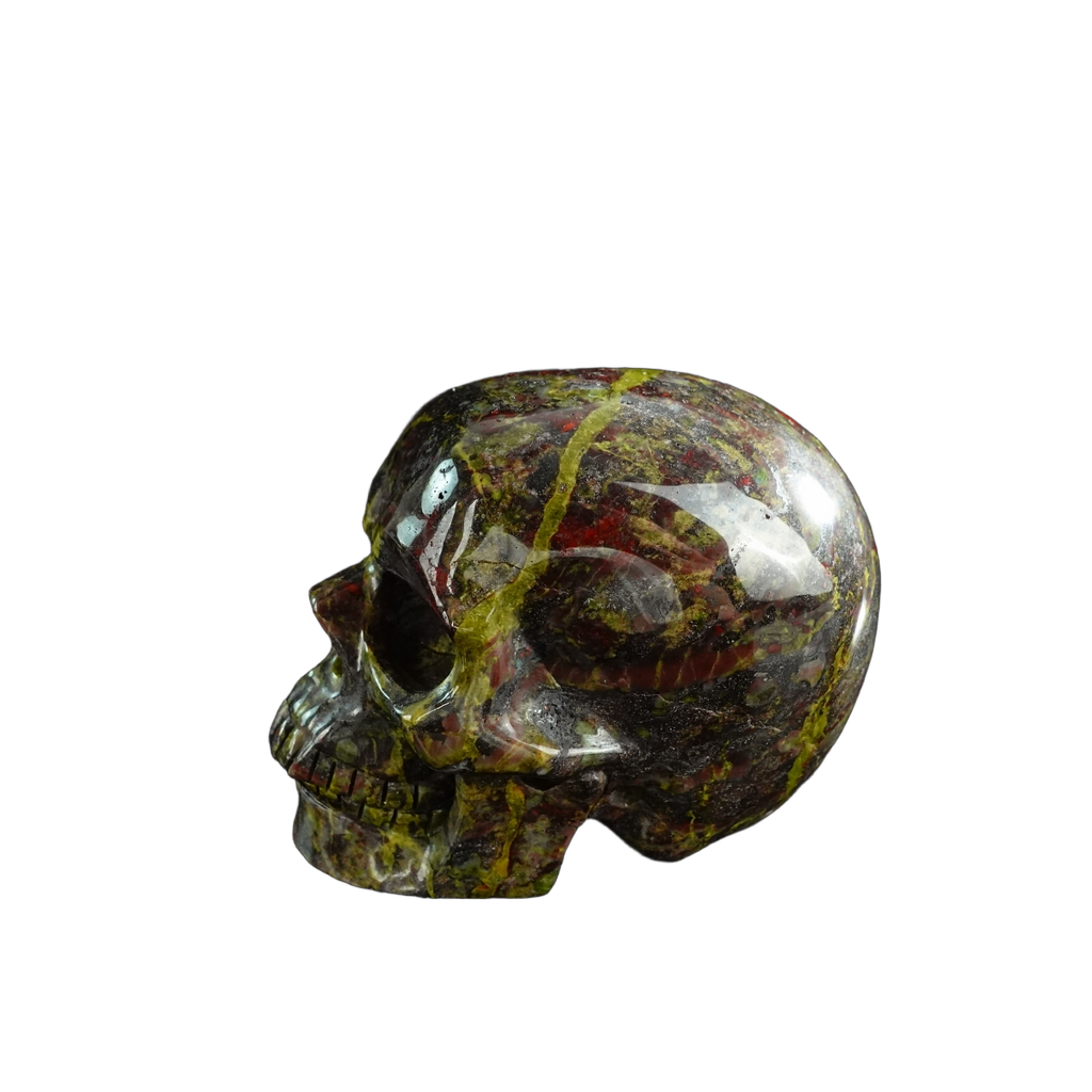 3.0" Dragon Blood Jasper Crystal Skull Carving - Unique Piece #DB02