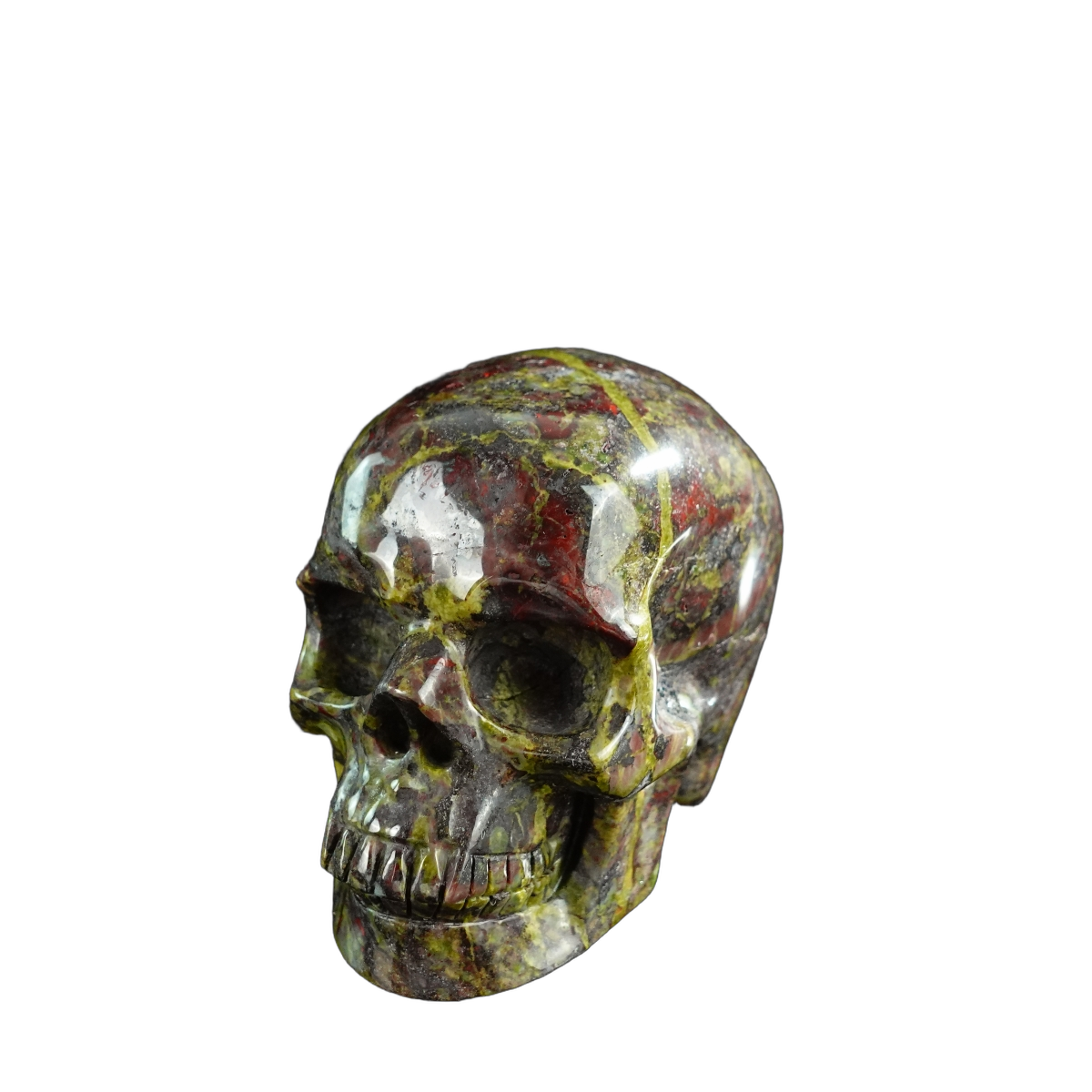 3.0" Dragon Blood Jasper Crystal Skull Carving - Unique Piece #DB02