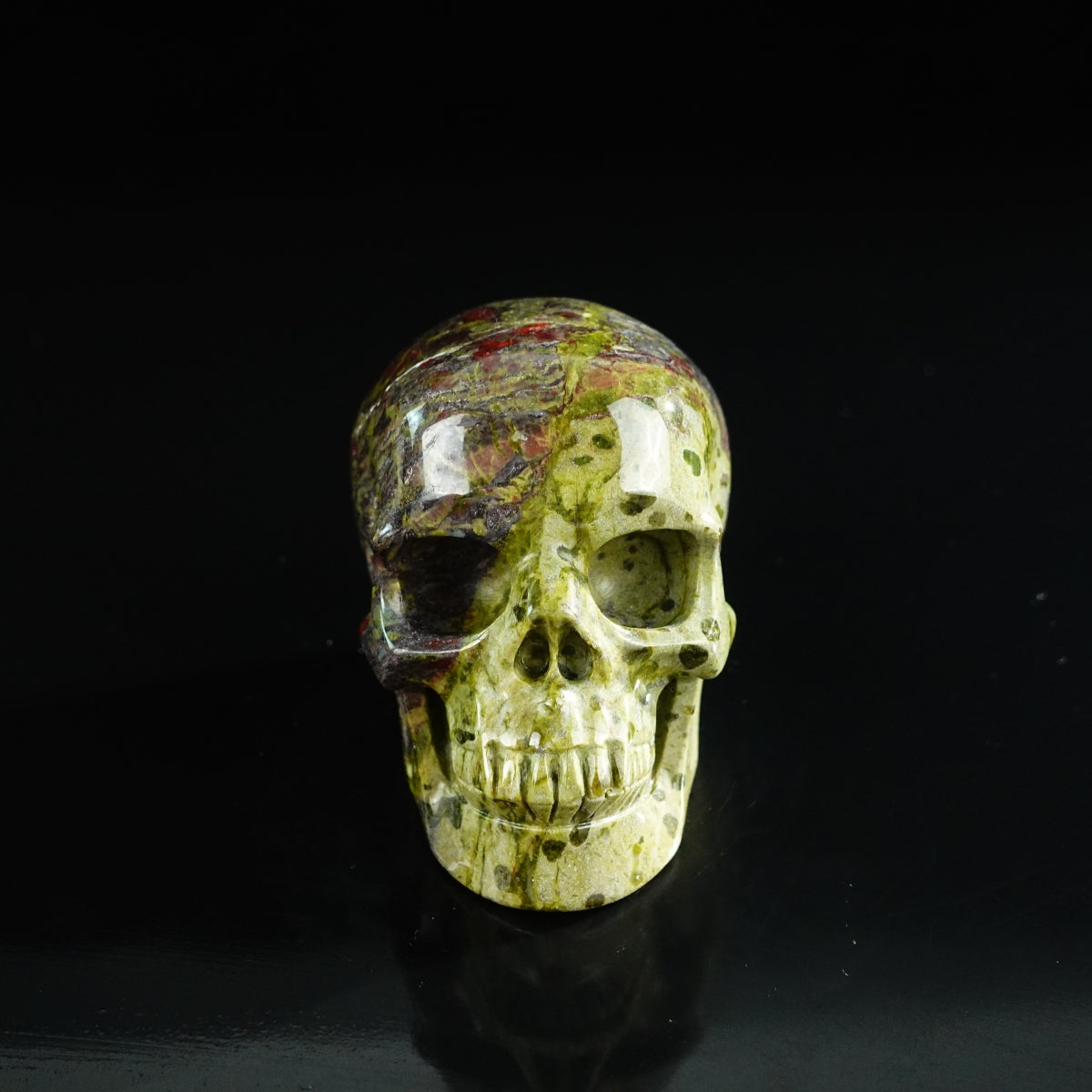 3.0" Dragon Blood Jasper Crystal Skull Carving - Unique Piece #DB03