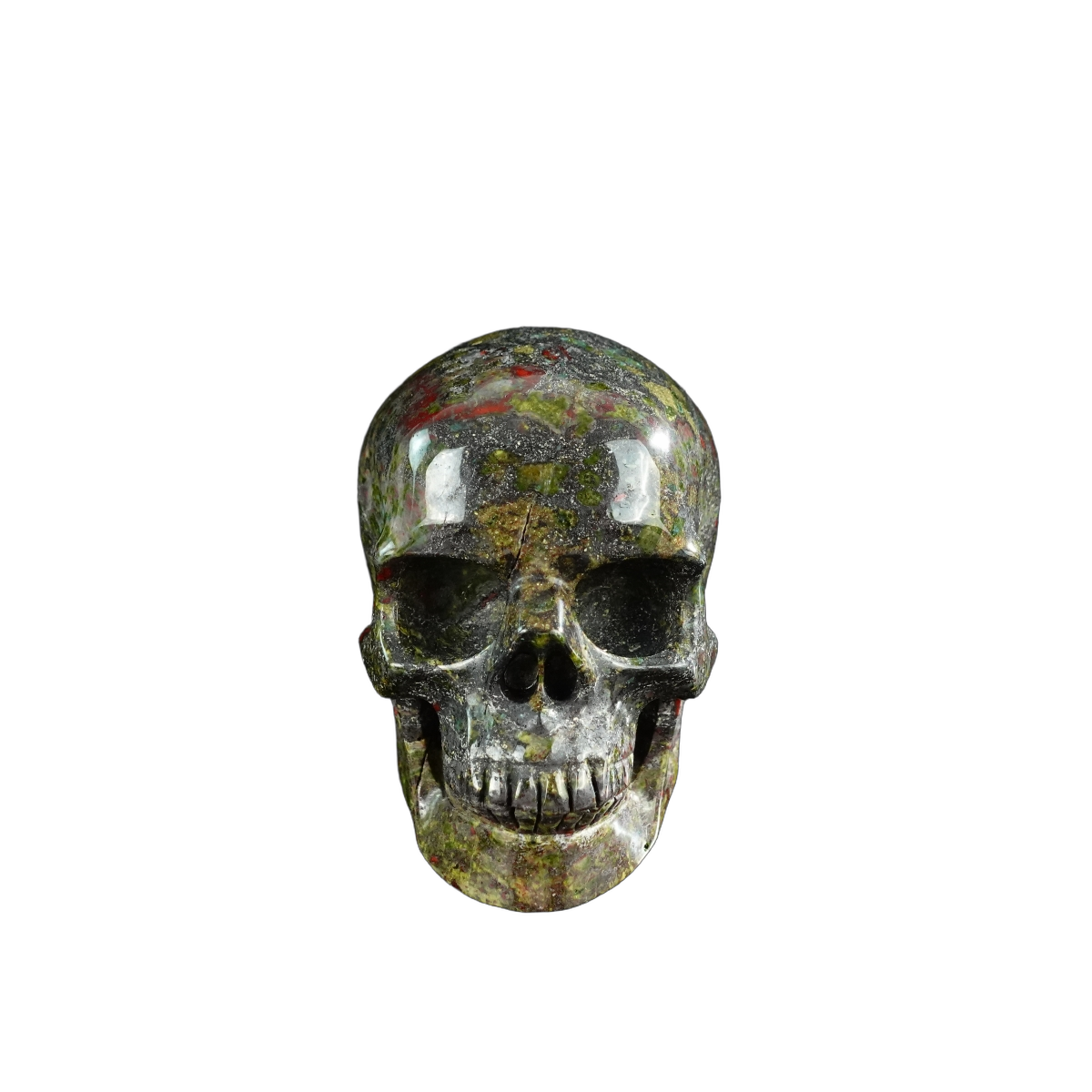 3.0" Dragon Blood Jasper Crystal Skull Carving - Unique Piece #DB05