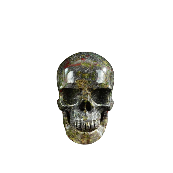 3.0" Dragon Blood Jasper Crystal Skull Carving - Unique Piece #DB05