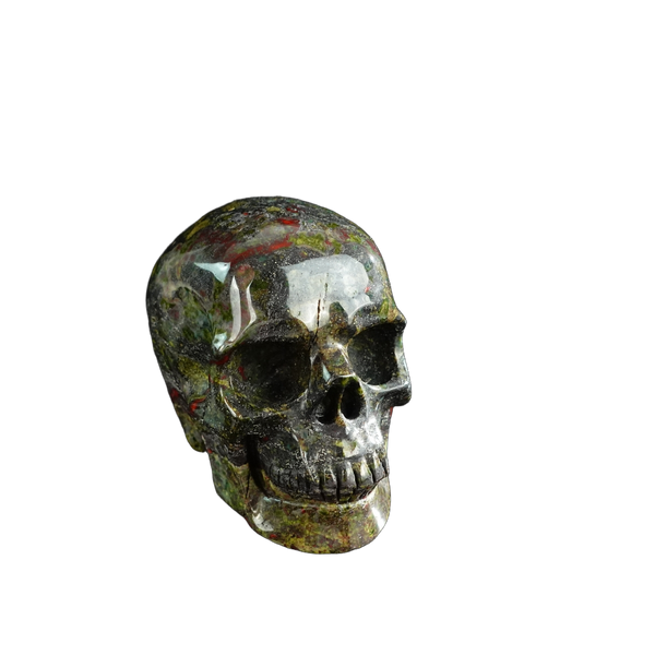 3.0" Dragon Blood Jasper Crystal Skull Carving - Unique Piece #DB05 - alternate view