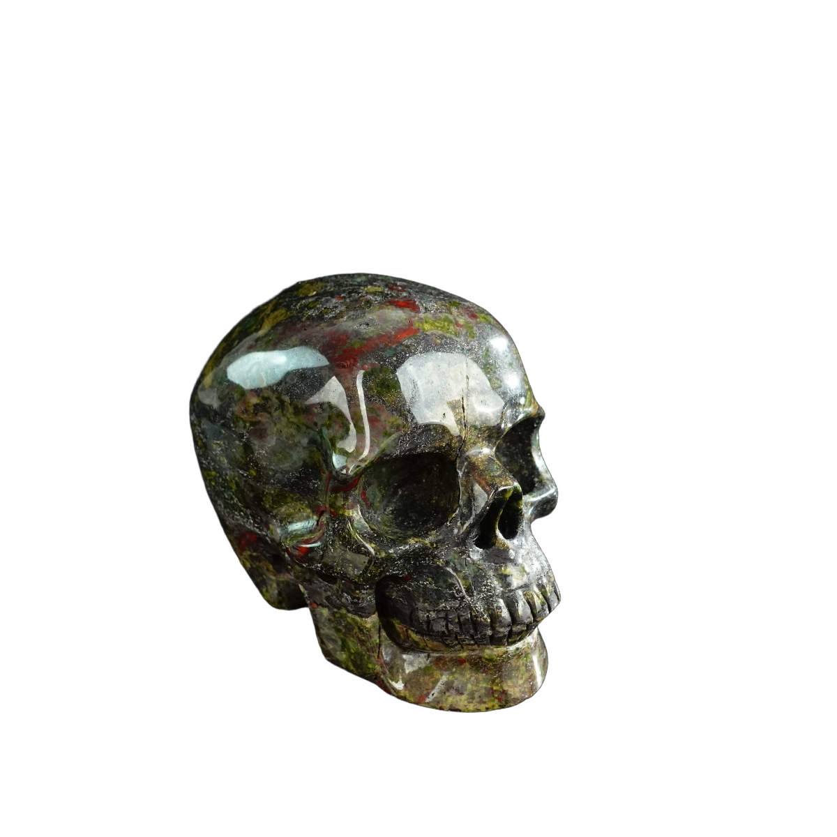 3.0" Dragon Blood Jasper Crystal Skull Carving - Unique Piece #DB05