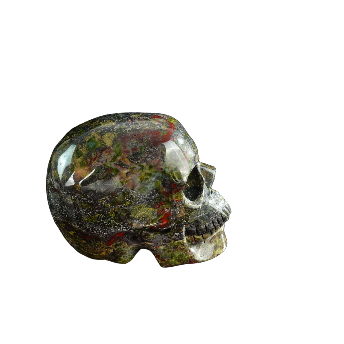 3.0" Dragon Blood Jasper Crystal Skull Carving - Unique Piece #DB05