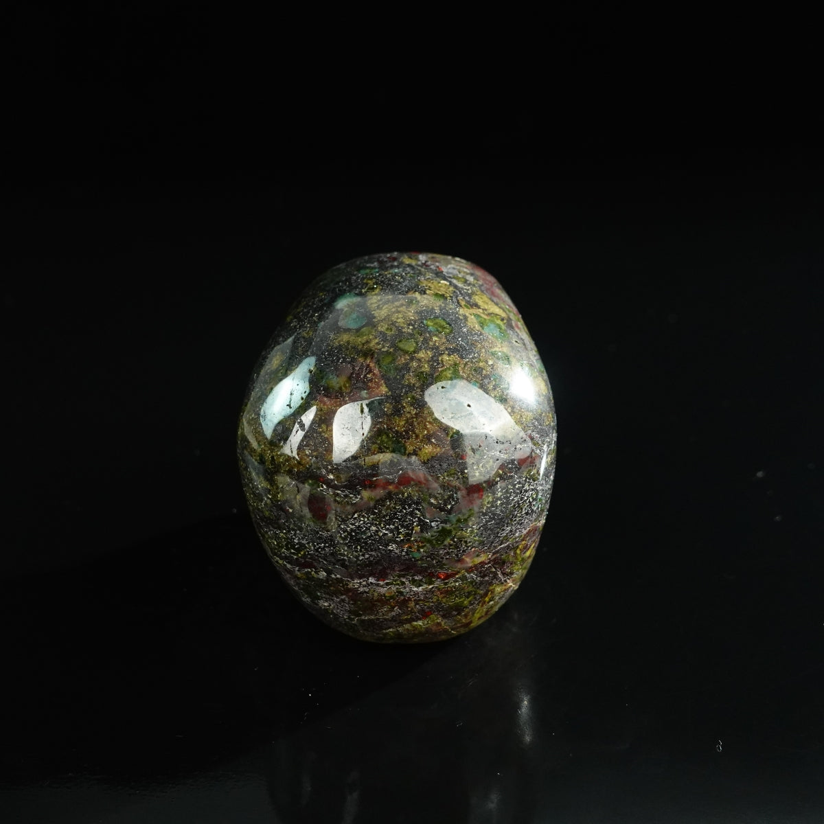 3.0" Dragon Blood Jasper Crystal Skull Carving - Unique Piece #DB05