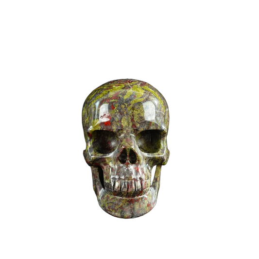 3.0" Dragon Blood Jasper Crystal Skull Carving - Unique Piece #DB06