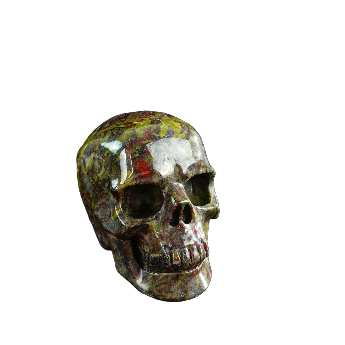 3.0" Dragon Blood Jasper Crystal Skull Carving - Unique Piece #DB06