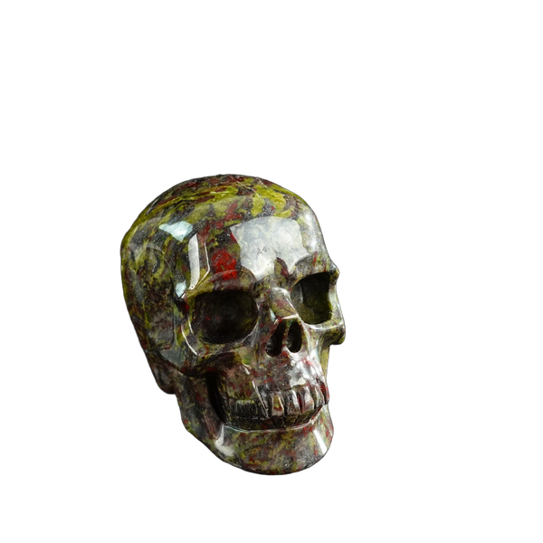 3.0" Dragon Blood Jasper Crystal Skull Carving - Unique Piece #DB06 - alternate view