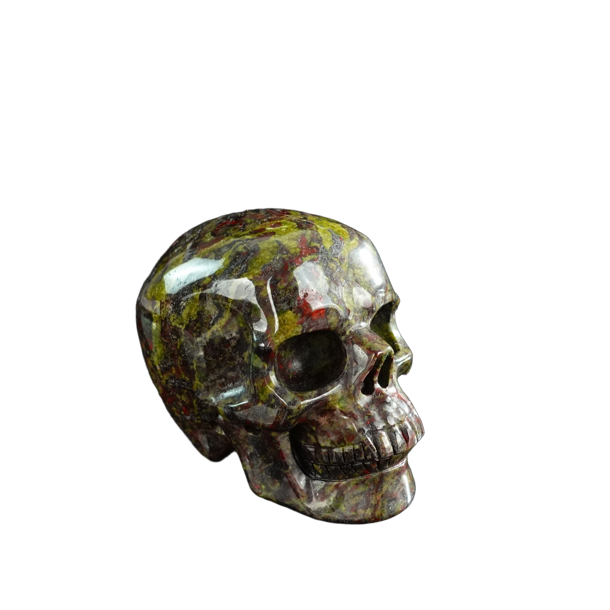 3.0" Dragon Blood Jasper Crystal Skull Carving - Unique Piece #DB06
